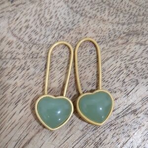 Jadeite Heart Locket Earrings